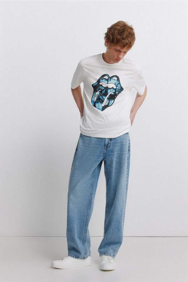 Springfield T-shirt Rolling Stones bege