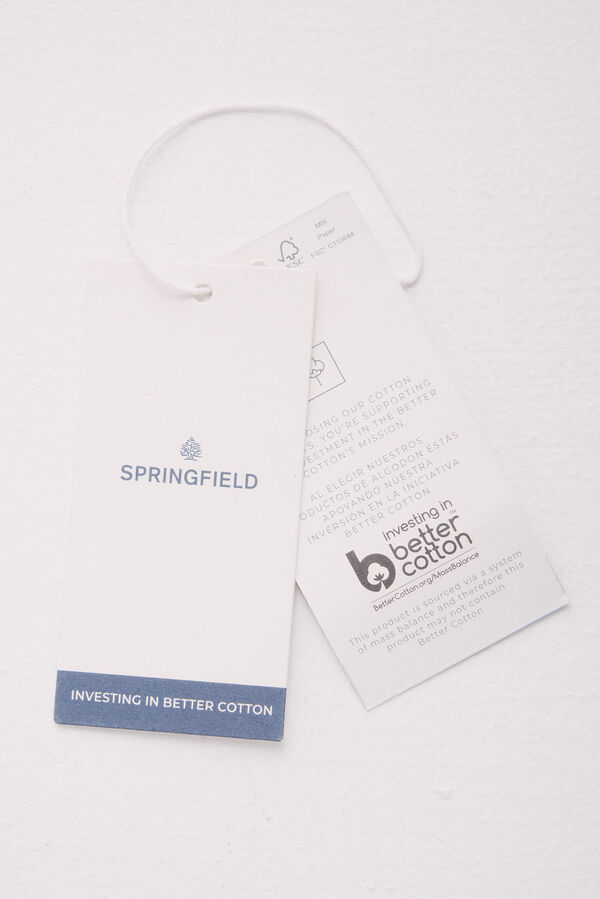 Springfield Camisa de algodão Oxford azul