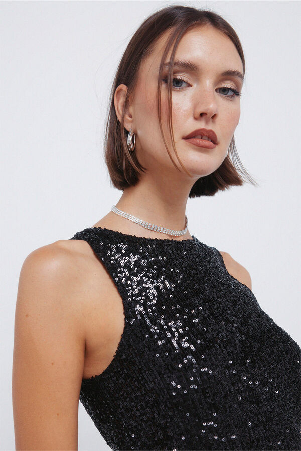 Springfield T-shirt de banho com lantejoulas preto