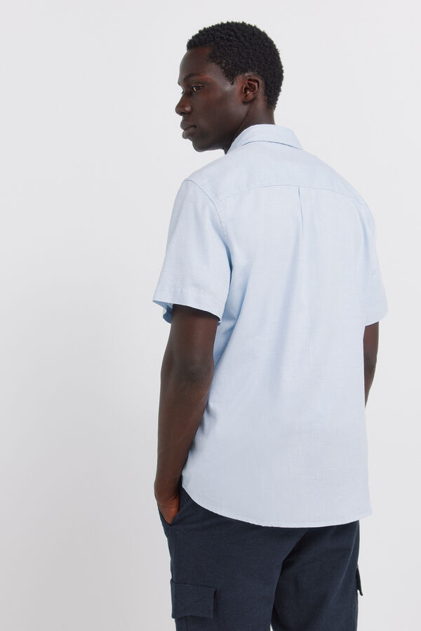 Springfield Camisa manga corta estructura bicolor azul
