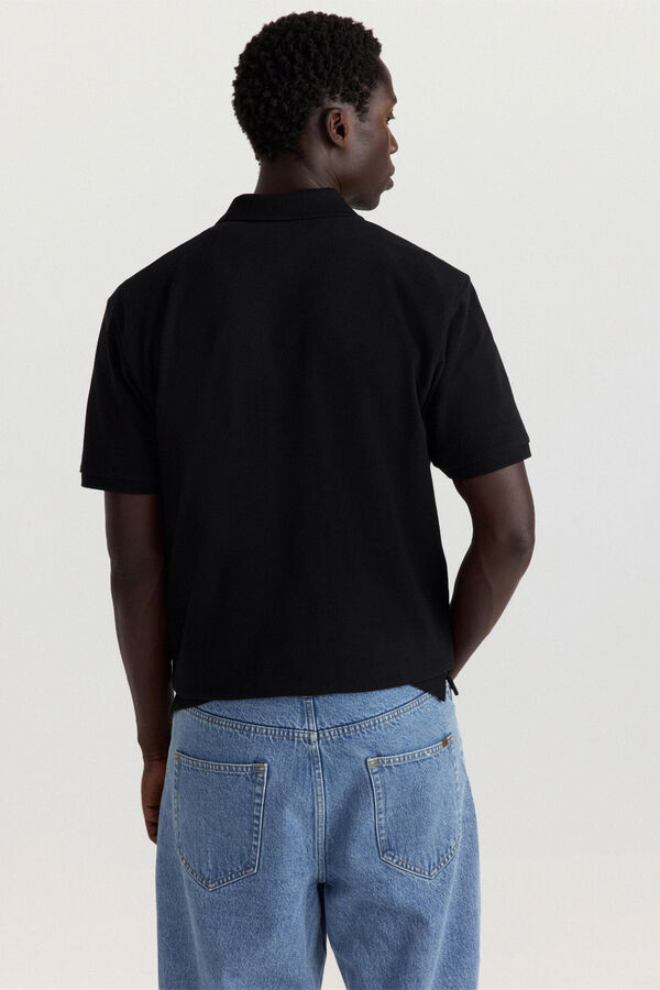 Springfield Piqu&eacute; basic regular fit polo shirt black
