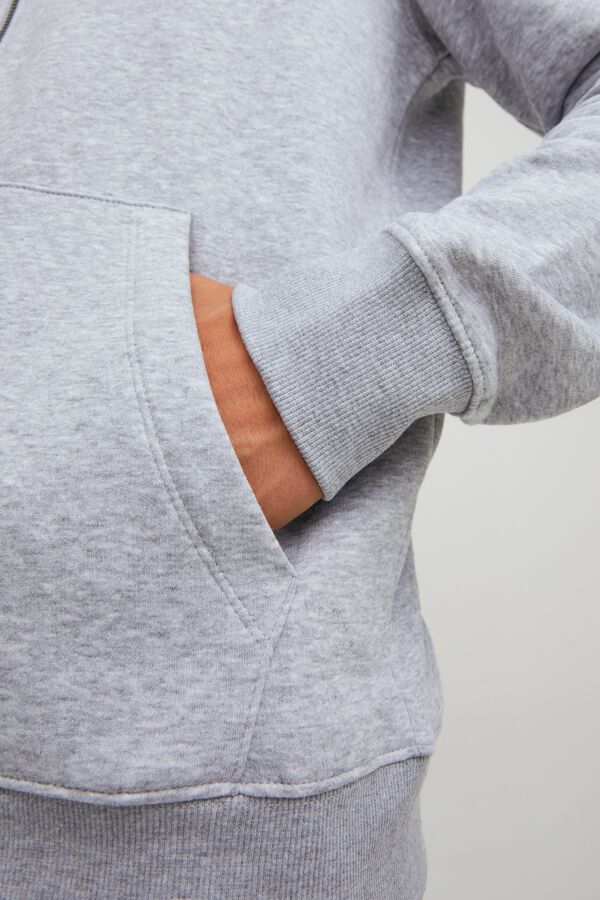 Jack & Jones Sweatshirt relaxed com capuz cinzento