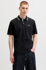 Jack & Jones Polo em piqu&eacute; com logo preto