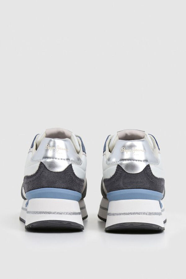 Pepe Jeans Tênis de camurça e glitter azul