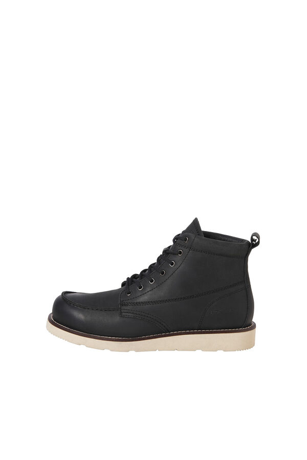 Jack & Jones Leather ankle boots with rubber sole black