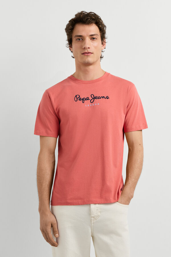 Pepe Jeans T-shirt de manga curta com logo borgonha