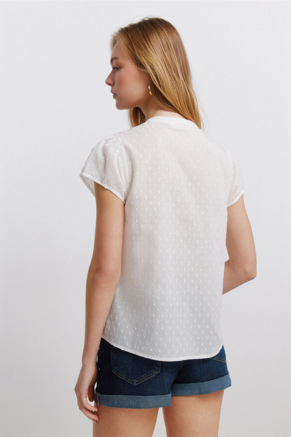 Springfield Blusa em algod&atilde;o lace bege