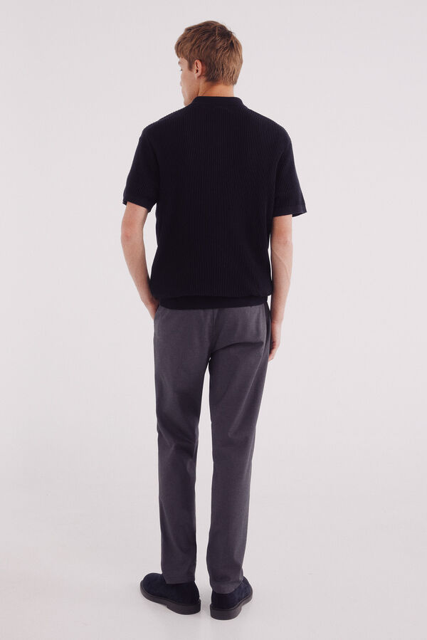 Springfield Calça calças chino slim fit confortável cinzento