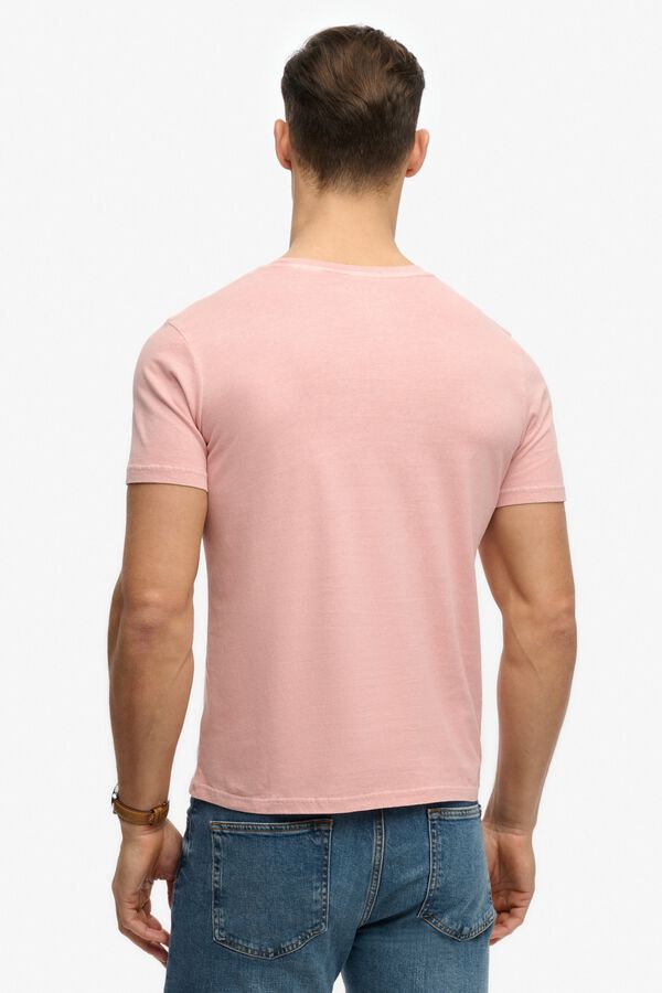 Superdry T-shirt manga curta b&aacute;sica com bolso rosa
