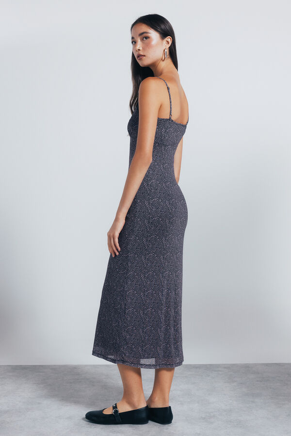 Springfield Vestido midi lingerie preto