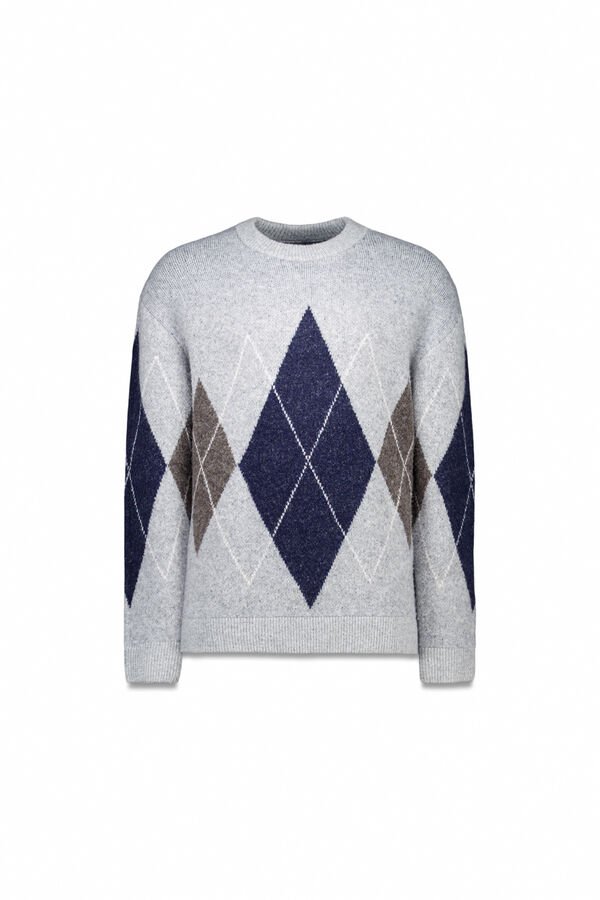 Springfield Camisola de fantasia com padrão de diamante azul