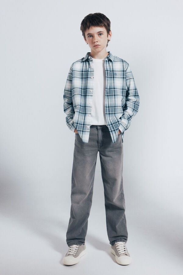 Springfield Kids Camisa cuadros leñador niño azul