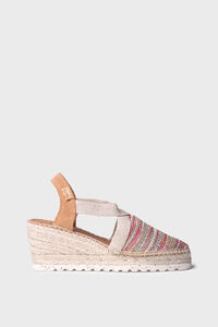 Toni Pons Espadrille meia cunha em ráfia multicolor