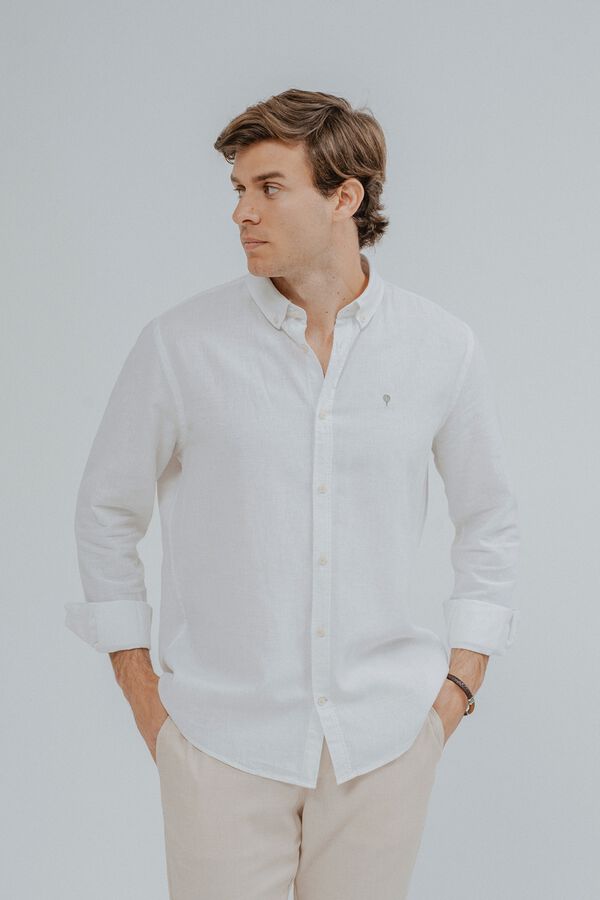 Celopman Camisa em linho branco