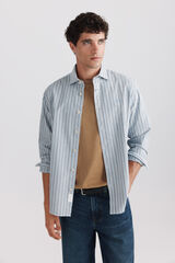 Springfield Camisa oxford &agrave;s riscas azul