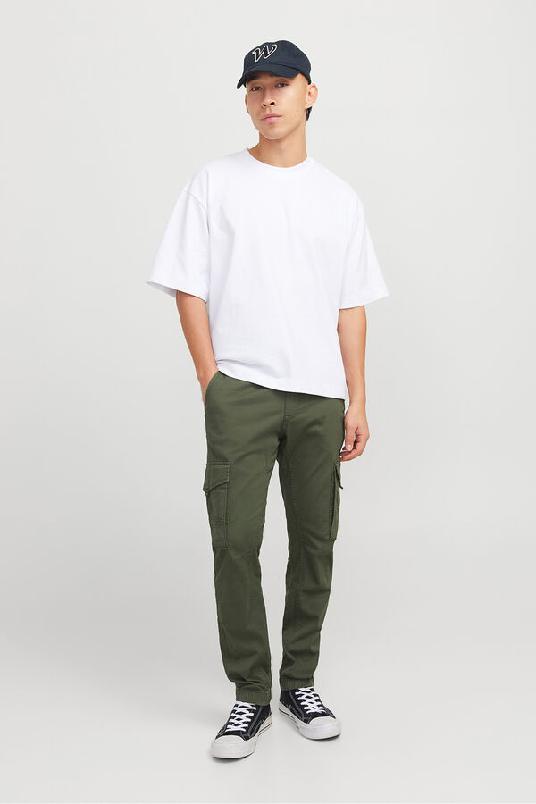 Jack & Jones Calças cargo slim fit verde