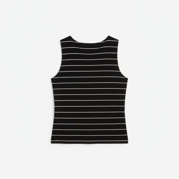 Springfield Top sem mangas gola redonda em algod&atilde;o preto