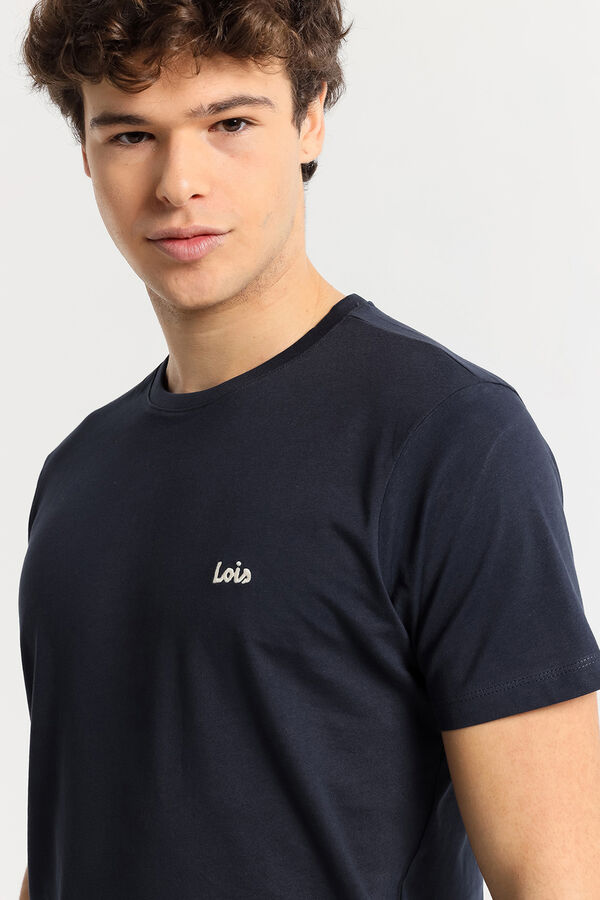 Lois T-shirt b&aacute;sica de manga curta azul