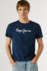 Pepe Jeans T-shirt de manga curta com logo azul