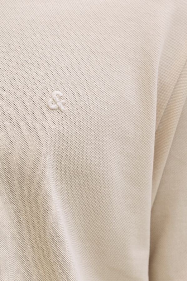 Jack & Jones Polo slim piqu&eacute; cinzento