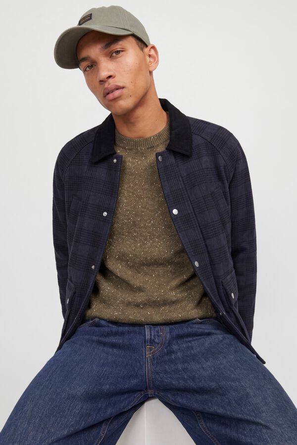 Jack & Jones Blus&atilde;o curto de l&atilde; preto