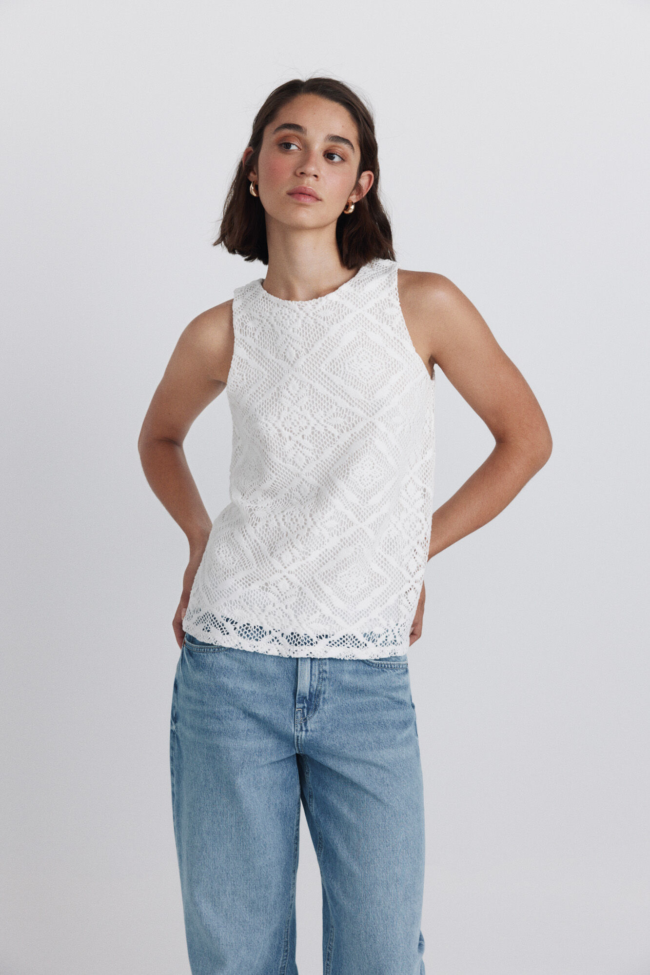 Springfield Camiseta manga sisa crochet