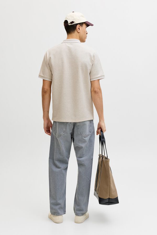 Jack & Jones Polo regular em piqu&eacute; branco