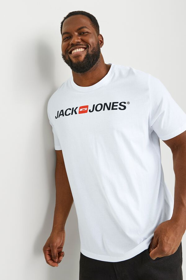 Jack & Jones PLUS T-shirt de manga curta com logo branco