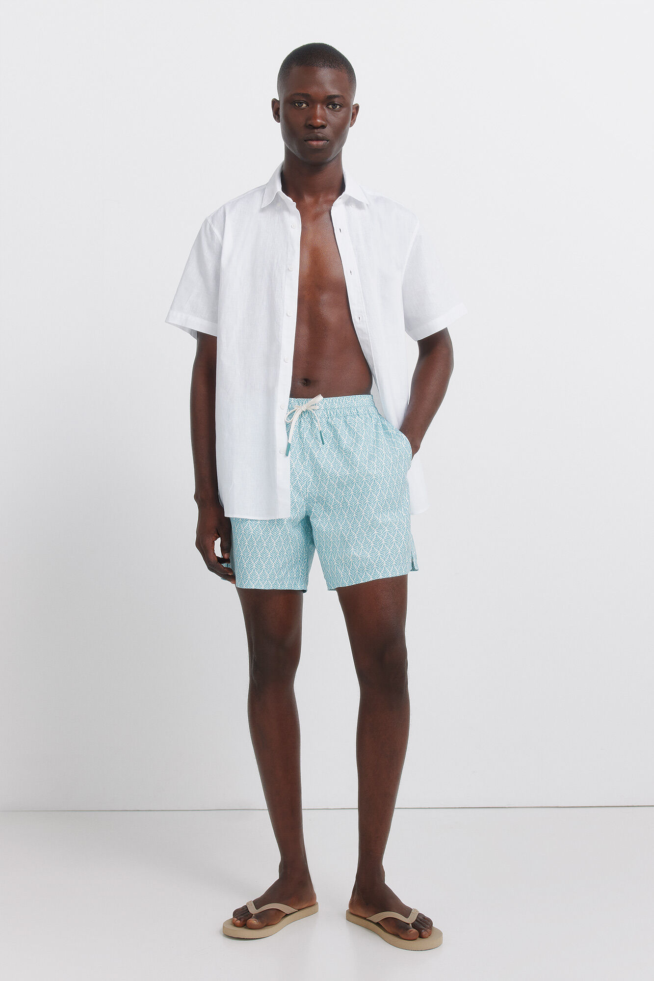 Springfield Ba&ntilde;ador estampado hojas