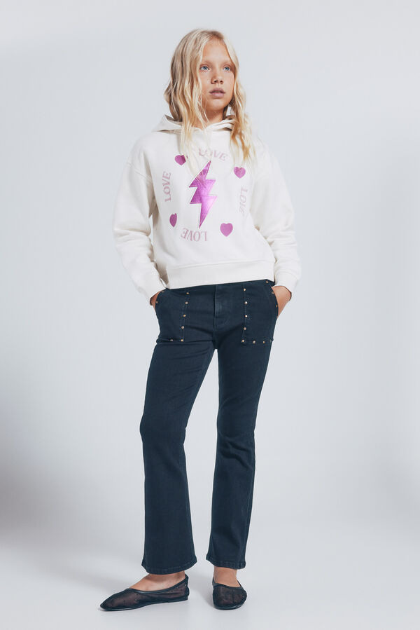 Springfield Kids Girl's lightning sweatshirt. white