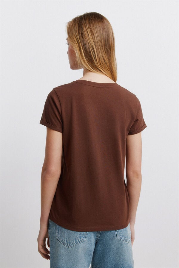 Springfield T-shirt de manga curta Snoopy castanho