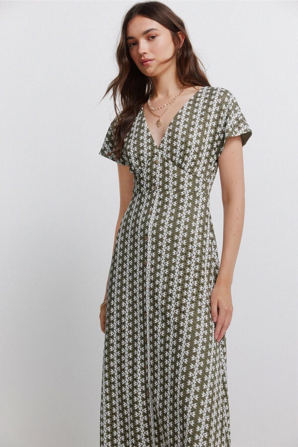 Springfield Vestido midi bordado estampado