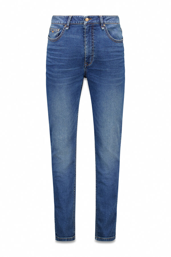Springfield Calça jeans skinny fit tingida azul