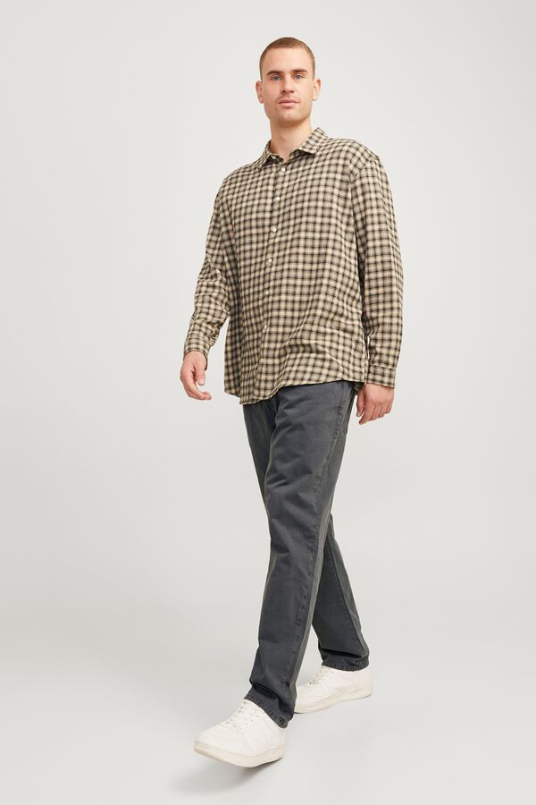 Jack & Jones PLUS Cal&ccedil;a baggy em algod&atilde;o cinzento