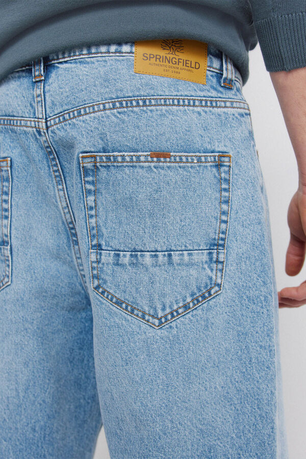 Springfield Jeans sobretingido perna larga azul