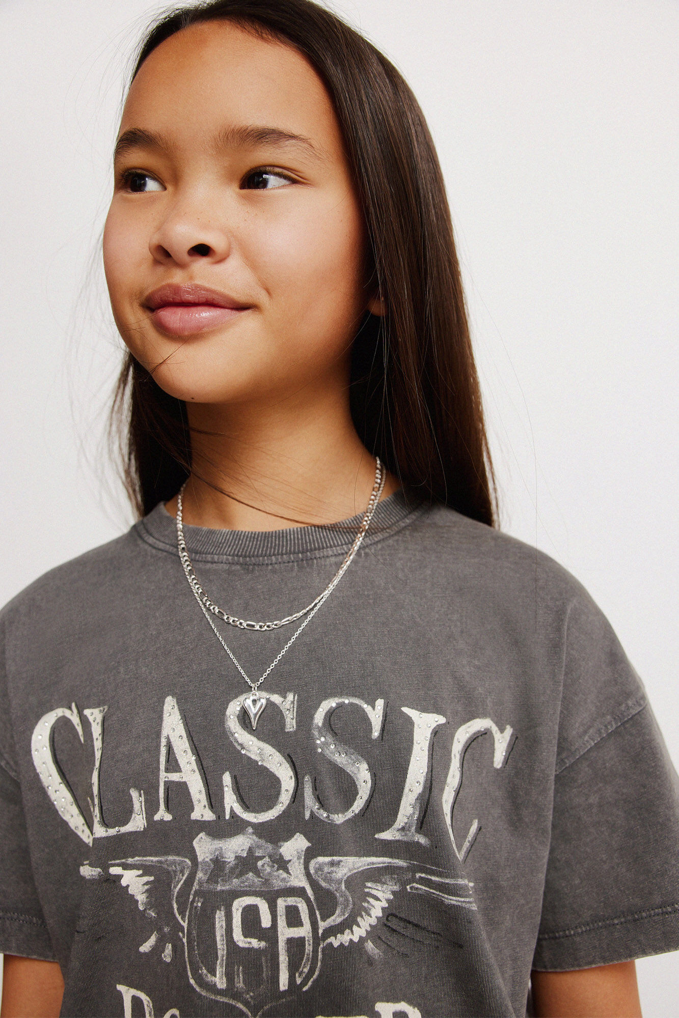 Springfield Kids T-shirt manga curta rocker para menina