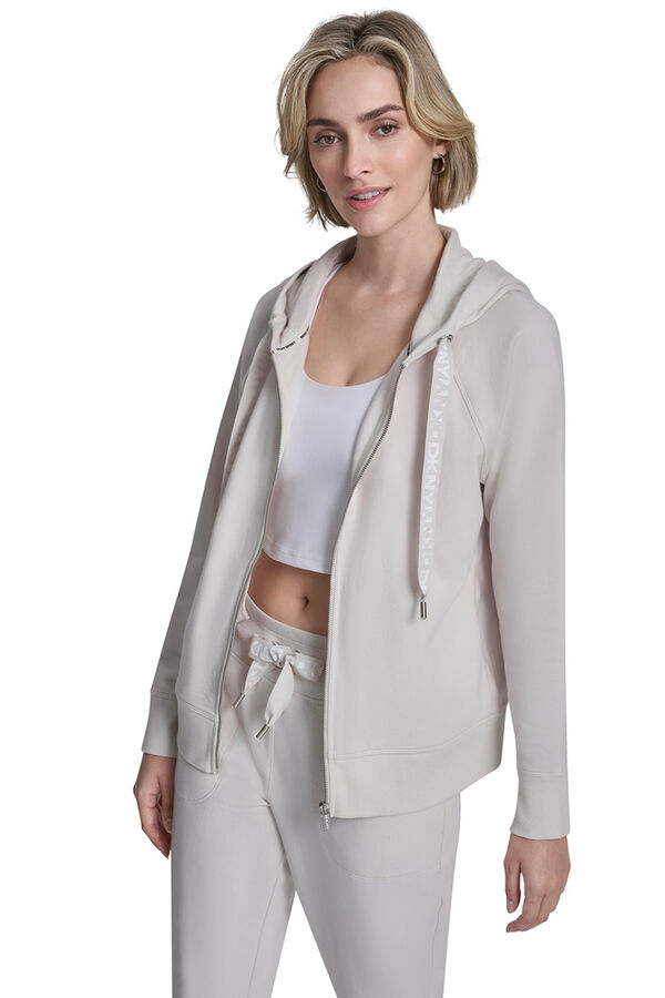 DKNY Sweatshirt com fecho-&eacute;clair cinzento