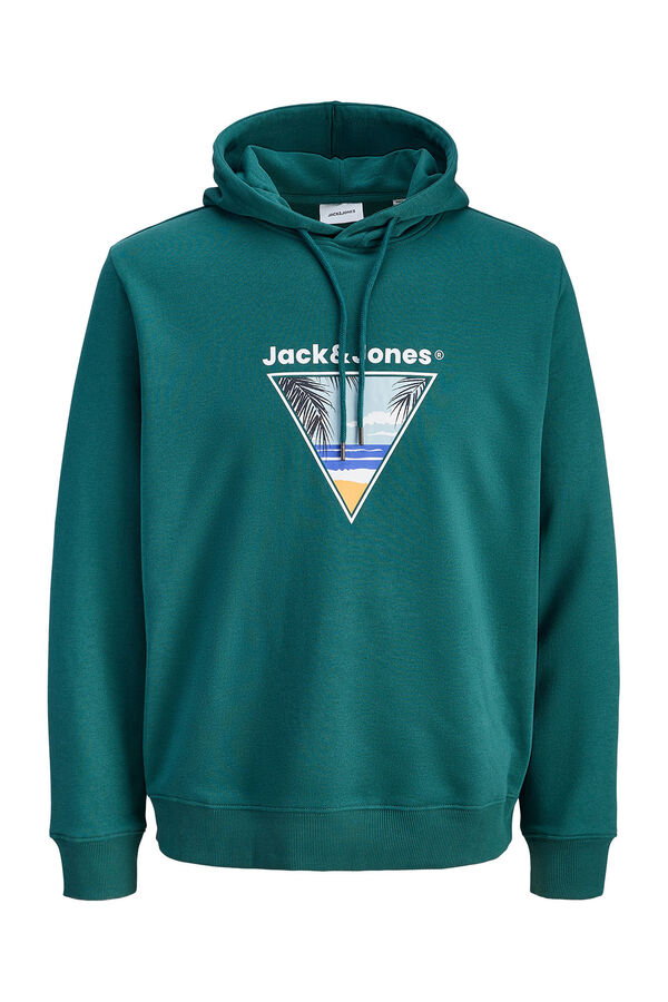 Jack & Jones Sweatshirt com capuz em algod&atilde;o macia azul