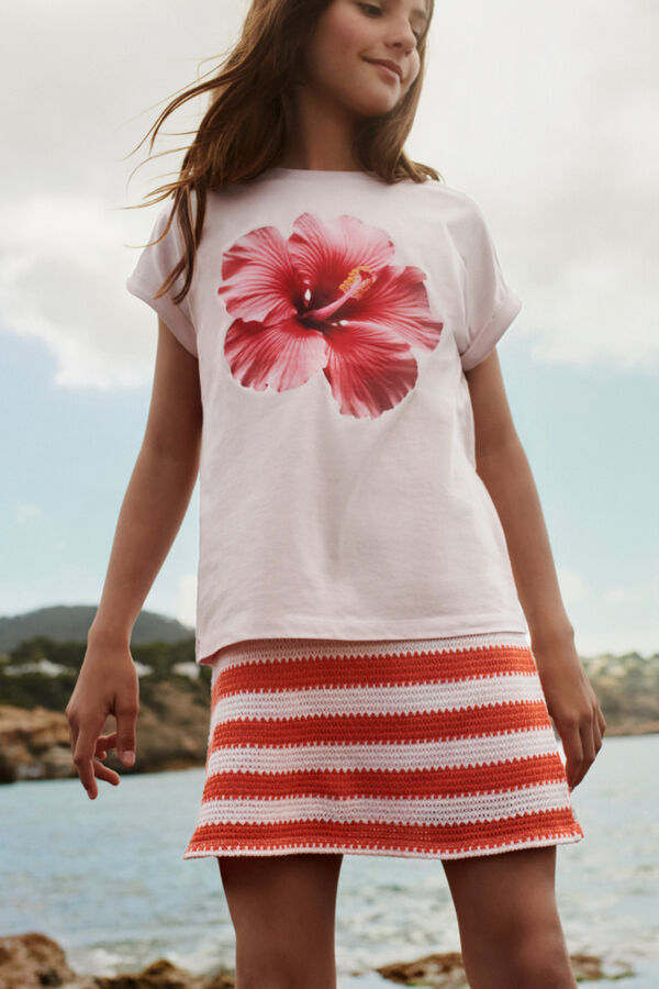 Springfield Kids Camisa de menina hibisco rosa