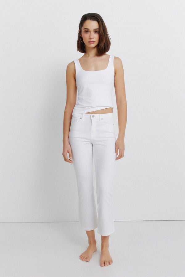 Springfield Jeans kick flare branco