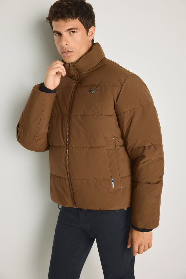 Jack & Jones Blus&atilde;o puffer gola alta castanho