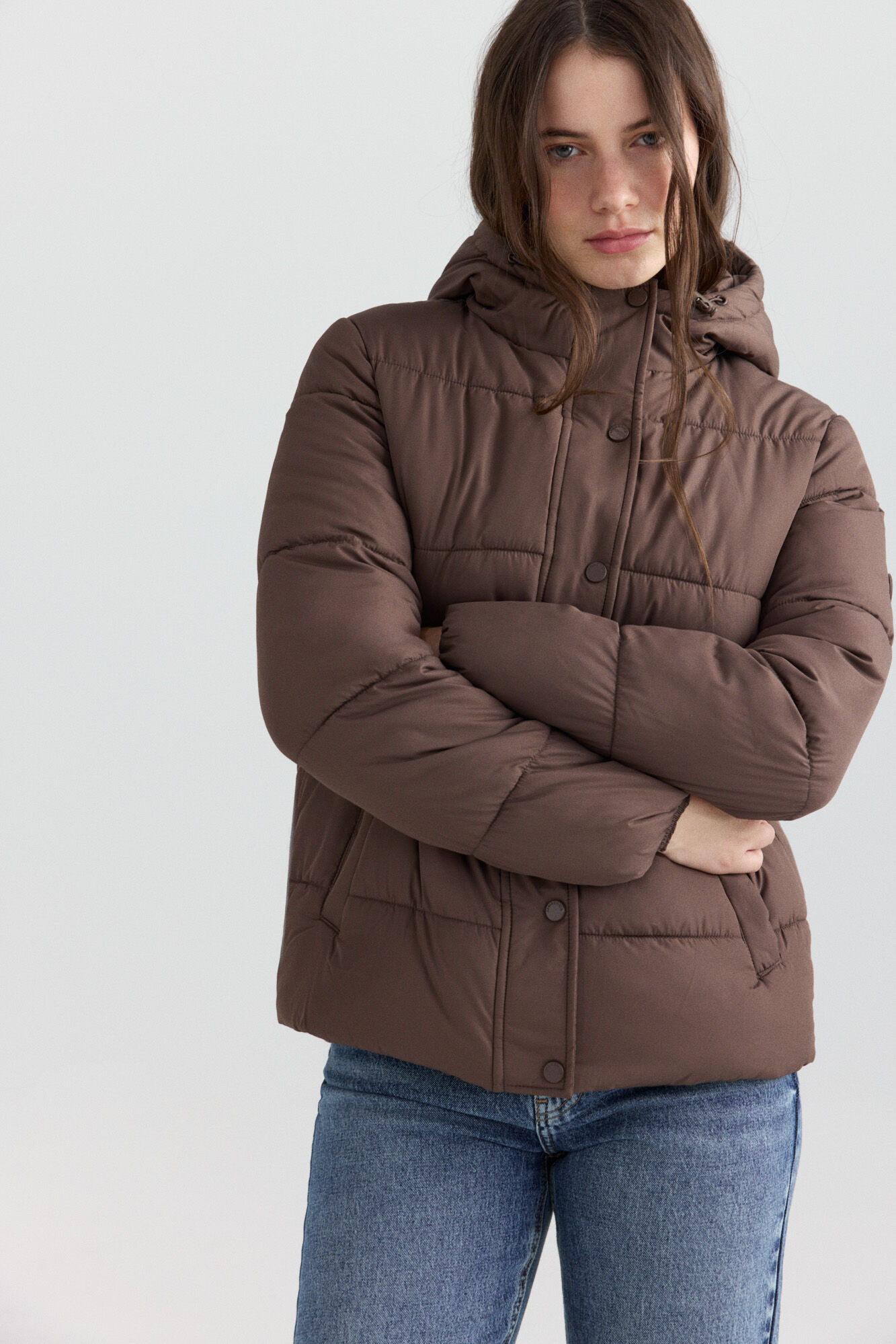 Springfield Casaco curto acolchoado com capuz