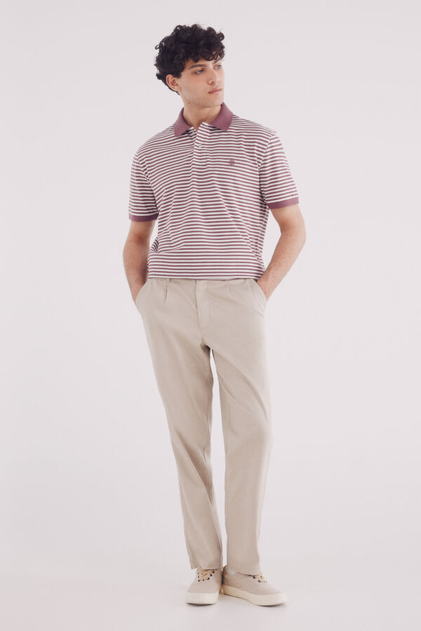 Springfield Polo piqué básico riscas regular fit vermelho