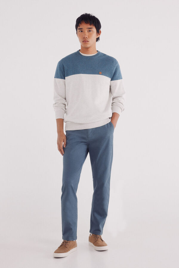 Springfield Pantalón chino slim fit azul