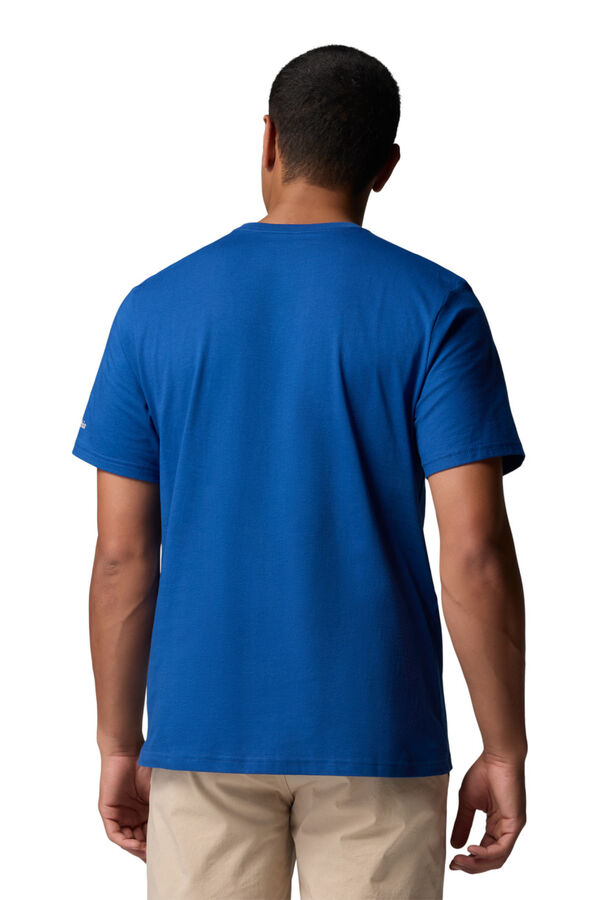 Columbia T-shirt com estampado de esta&ccedil;&atilde;o azul
