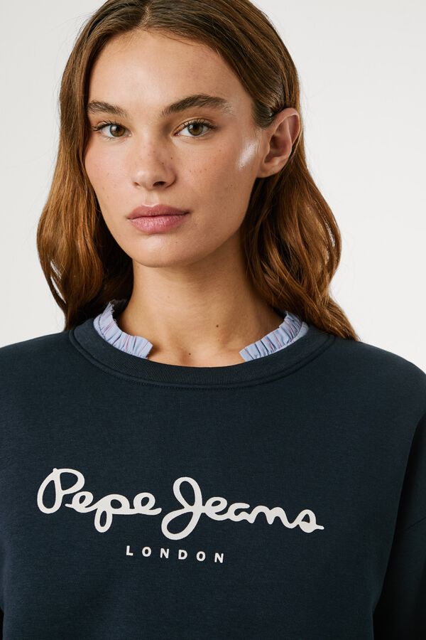 Pepe Jeans Sweatshirt de gola redonda com logo azul