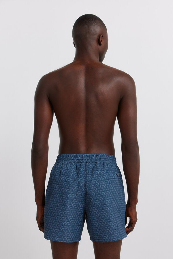 Springfield Fato de banho estampado mosaico bolso fecho-&eacute;clair azul