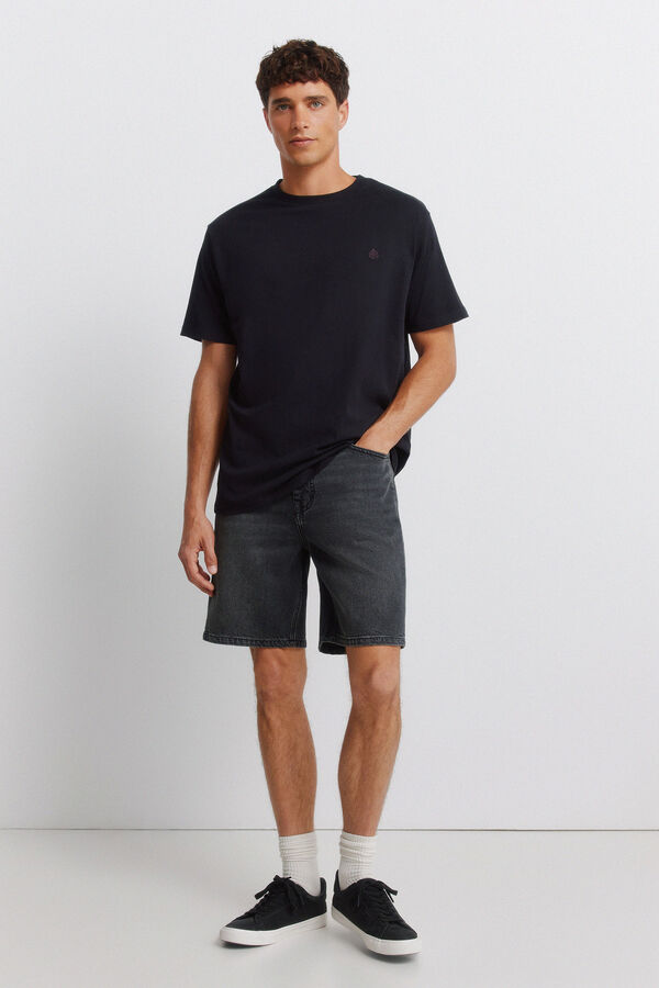Springfield T-shirt b&aacute;sica com logo Springfield preto