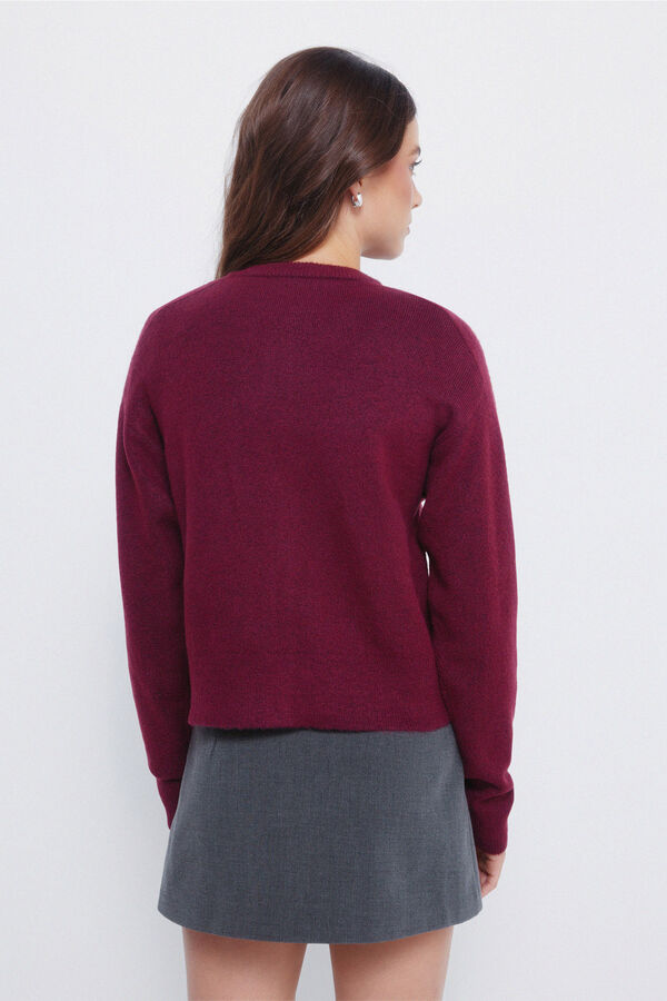 Springfield Cardigan com botões de gola redonda vermelho
