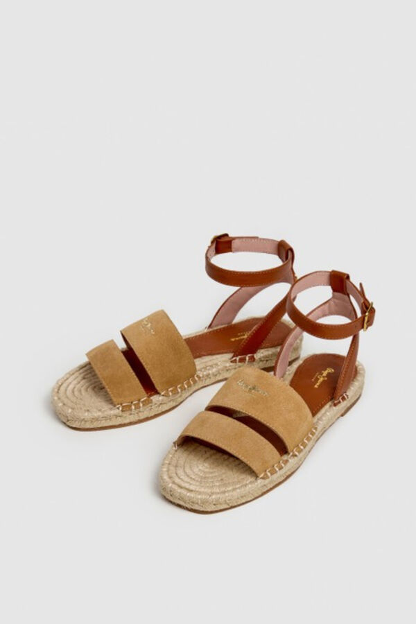 Pepe Jeans Sand&aacute;lias rasas em camur&ccedil;a camel